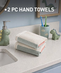 Juniors 2 Pc Hand Towel Set, Stripe| 550 GSM | 100% Premium Cotton