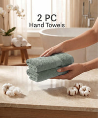 Luxehome Supima Cotton 2 Pc Hand Towel Set, Priarie Sage| 600 GSM | 100% Supima Cotton