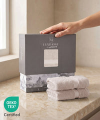 Luxe Home Supima Cotton 2 Pc Hand Towel Set, Dark Sand| 600 GSM | 100% Supima Cotton