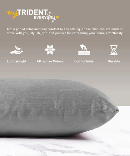 Everyday Solid Single Cushion, 250 GSM, 40 cm x 40 cm, Alloy Grey