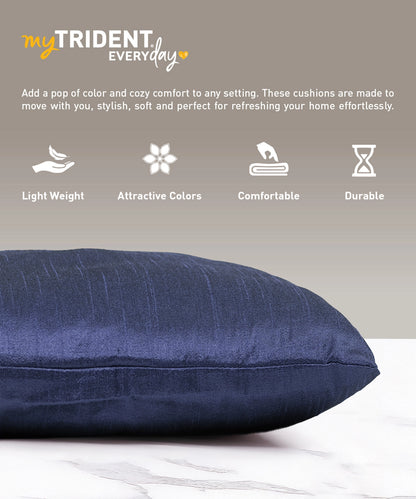 Everyday Solid Single Cushion, 250 GSM, 40 cm x 40 cm, Blue Glory