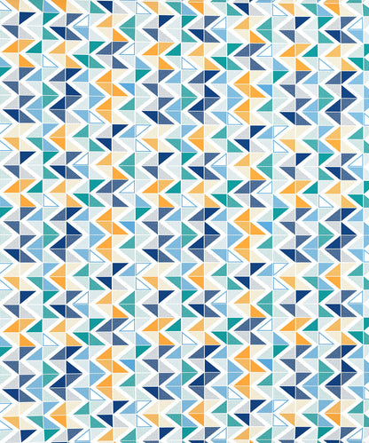 Urban Comfort Trippy Triangles Blue Single Comforter, 120GSM, 100% Cotton, Multicolor