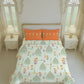 Home Essential Royal Bloom Queen Bedsheet Set, Gilded Dream Orange| 144TC Cotton| 2 Pillow Covers