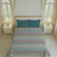 Home Essential Royal Bloom Queen Bedsheet Set, Rosario Teal| 144TC Cotton| 2 Pillow Covers