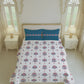 Home Essential Royal Bloom Queen Bedsheet Set, Lindon Blue| 144TC Cotton| 2 Pillow Covers