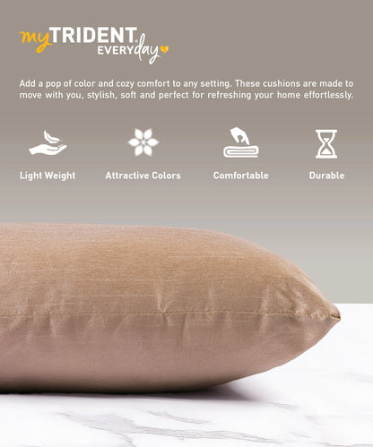 Everyday Solid Single Cushion, 250 GSM, 40 cm x 40 cm, Latte