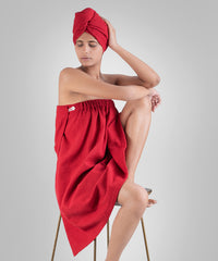 Urban Comfort (Head+Body)Wrap Set, Tango Red| 240 GSM Cotton