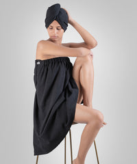 Urban Comfort (Head+Body)Wrap Set, Shoe Black| 240 GSM Cotton