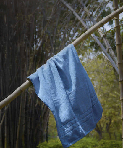 Luxe Home 1Pc Bath Towel, Sea Blue| 600 GSM Cotton Bamboo