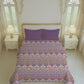 Home Essential Royal Bloom Queen Bedsheet Set, Rosario Purple| 144TC Cotton| 2 Pillow Covers
