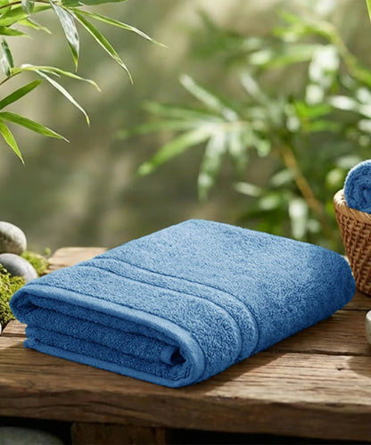 Luxe Home 1Pc Hand Towel, Sea Blue| 600 GSM Cotton Bamboo