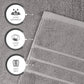 Luxe Home 2Pc Face Towel, Charcoal| 600 GSM Cotton Bamboo