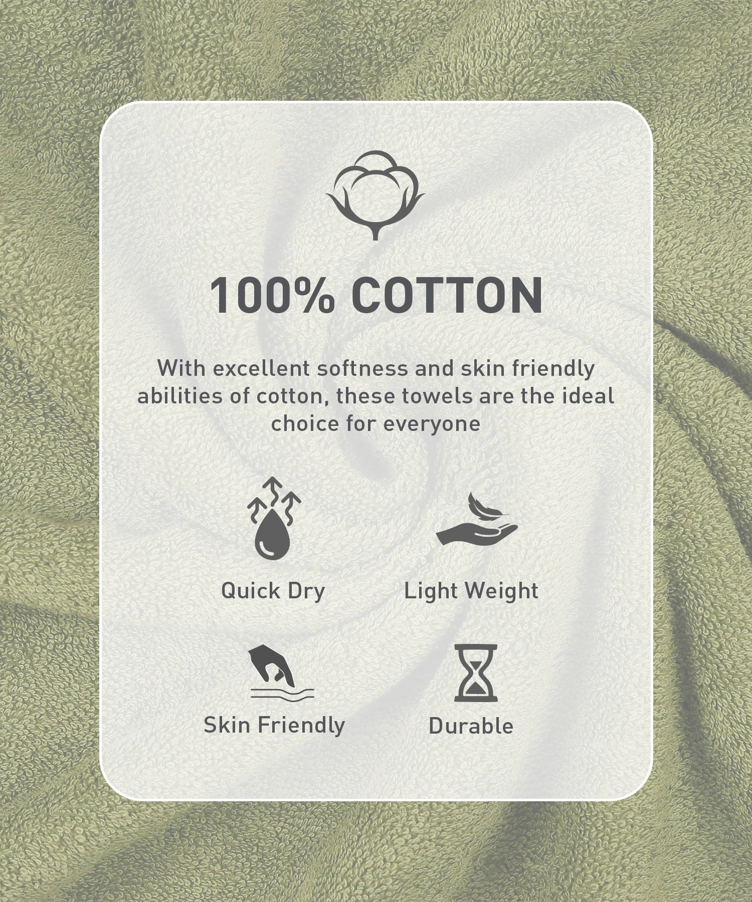 Urban Comfort Bath Towel, Olive| 450 GSM Cotton