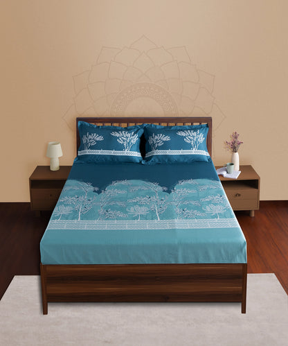 Classic Prakriti King Bedsheet Set, Vayu|210 TC Cotton|2 Pillow Covers