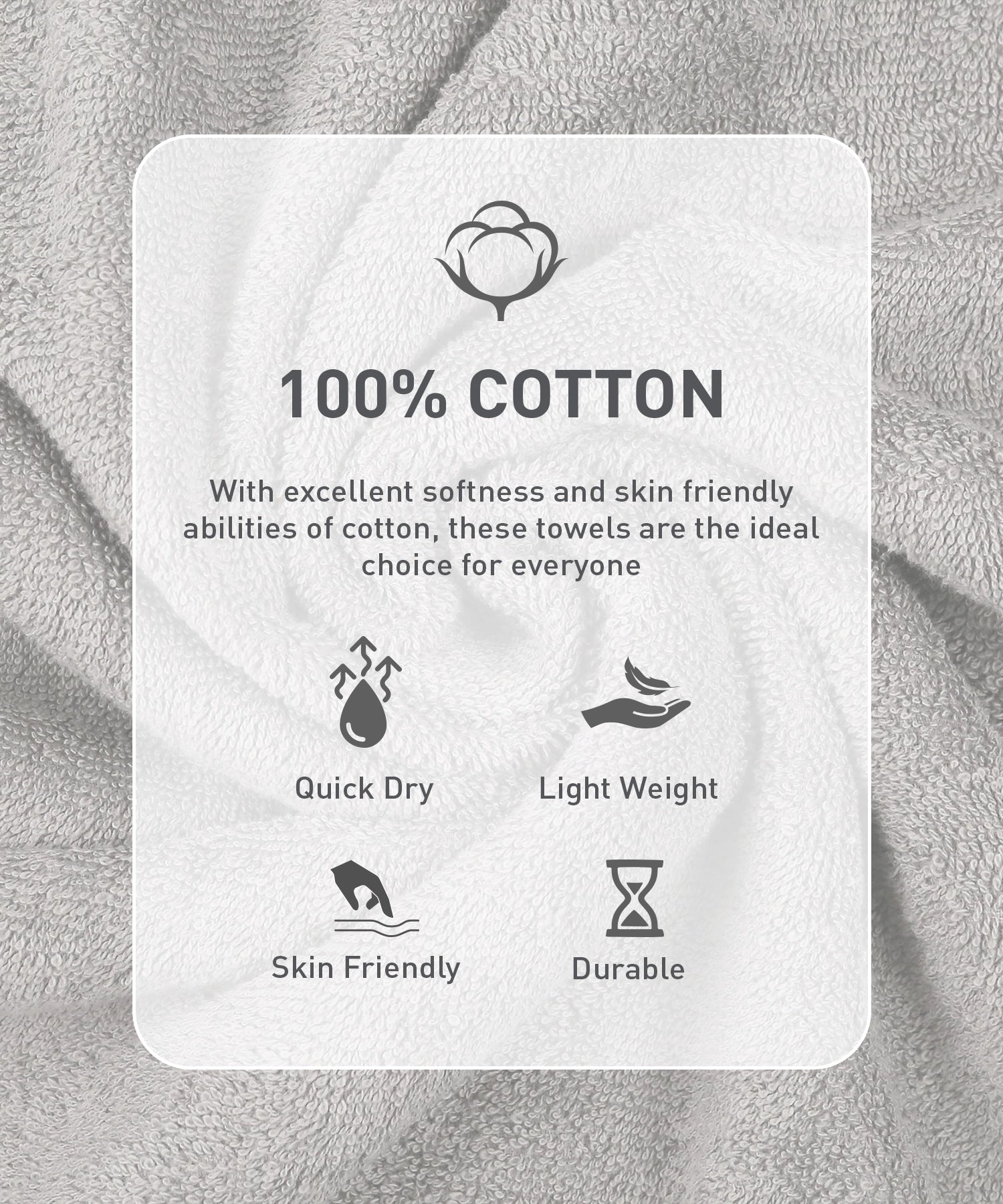 Urban Comfort Bath Towel, Charcoal| 450 GSM Cotton