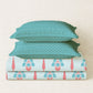 Home Essential Royal Bloom Queen Bedsheet Set, Raya Blue| 144TC Cotton| 2 Pillow Covers
