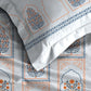 Celebration Queen Bedsheet Set, Mehira Grey | 144 TC Cotton| 2 Pillow Covers
