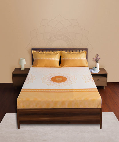 Classic Prakriti King Bedsheet Set, Arogya|210 TC Cotton|2 Pillow Covers