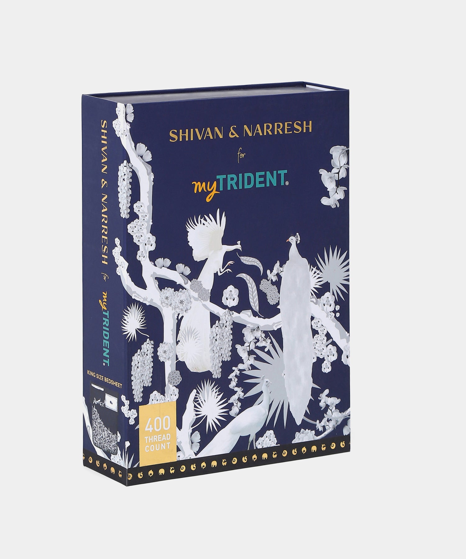 Shivan & Narresh for myTrident King Bedsheet with 4 pillow covers, 400TC, IZU JUNO