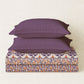 Home Essential Royal Bloom Queen Bedsheet Set, Rosario Purple| 144TC Cotton| 2 Pillow Covers