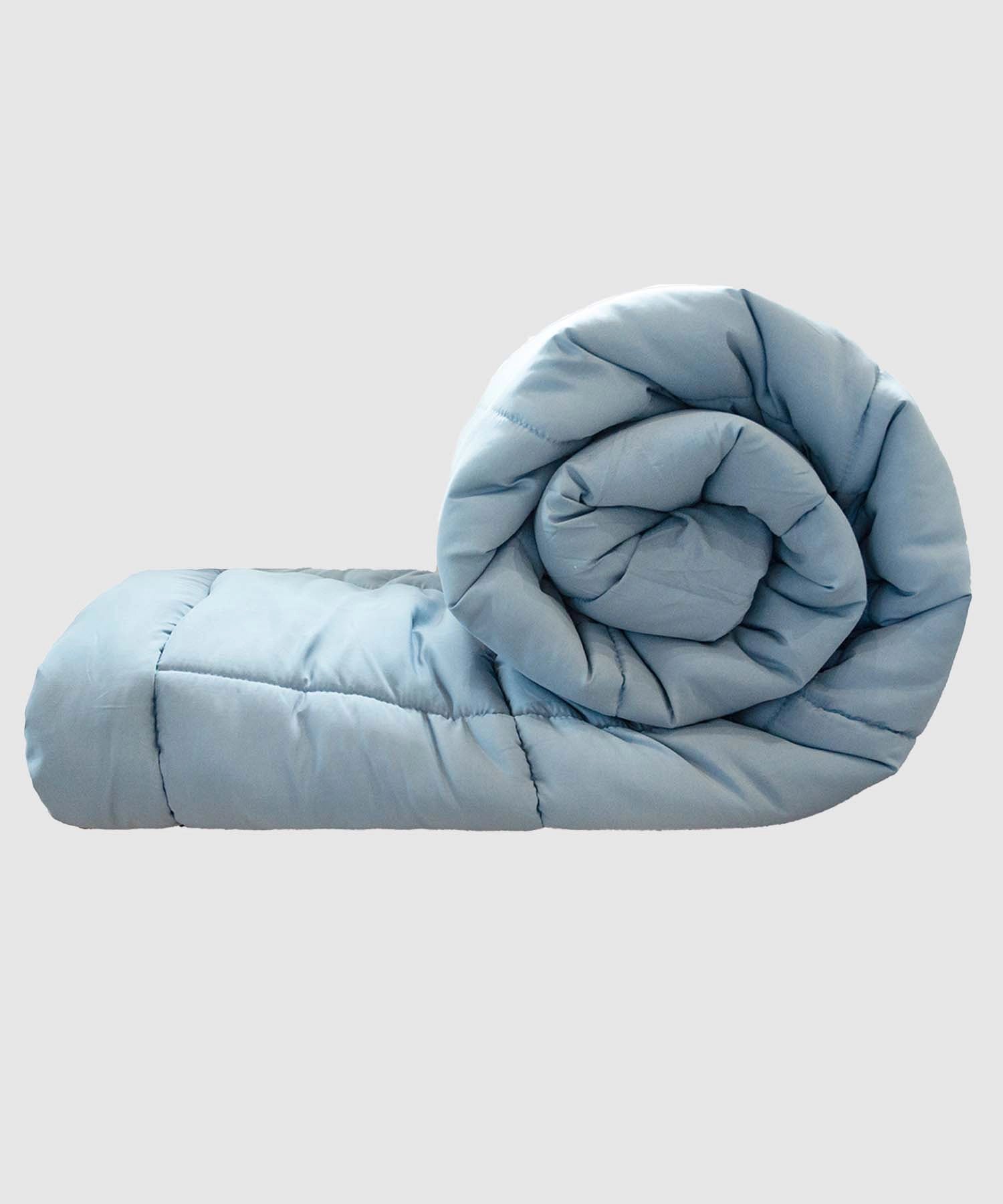 Comfort Living Solid Single AC Blanket/Comforter, Blue Fog|120 GSM Polyester|Reversible