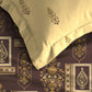 Home Essential Royal Bloom Queen Bedsheet Set, Mirabella Ochre | 144TC Cotton| 2 Pillow Covers
