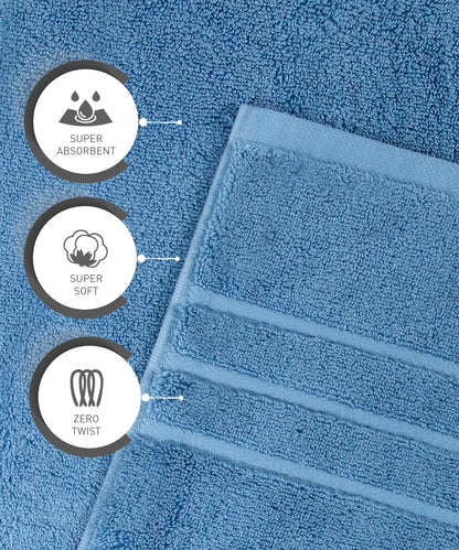 Luxe Home 1Pc Bath Towel, Sea Blue| 600 GSM Cotton Bamboo