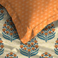 Home Essential Royal Bloom Queen Bedsheet Set, Dhalia Orange| 144TC Cotton| 2 Pillow Covers