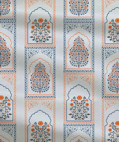 Celebration Queen Bedsheet Set, Mehira Grey | 144 TC Cotton| 2 Pillow Covers