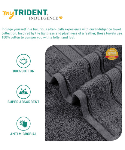 Indulgence 2Pc Hand Towel, Anchor Grey|600 GSM Cotton