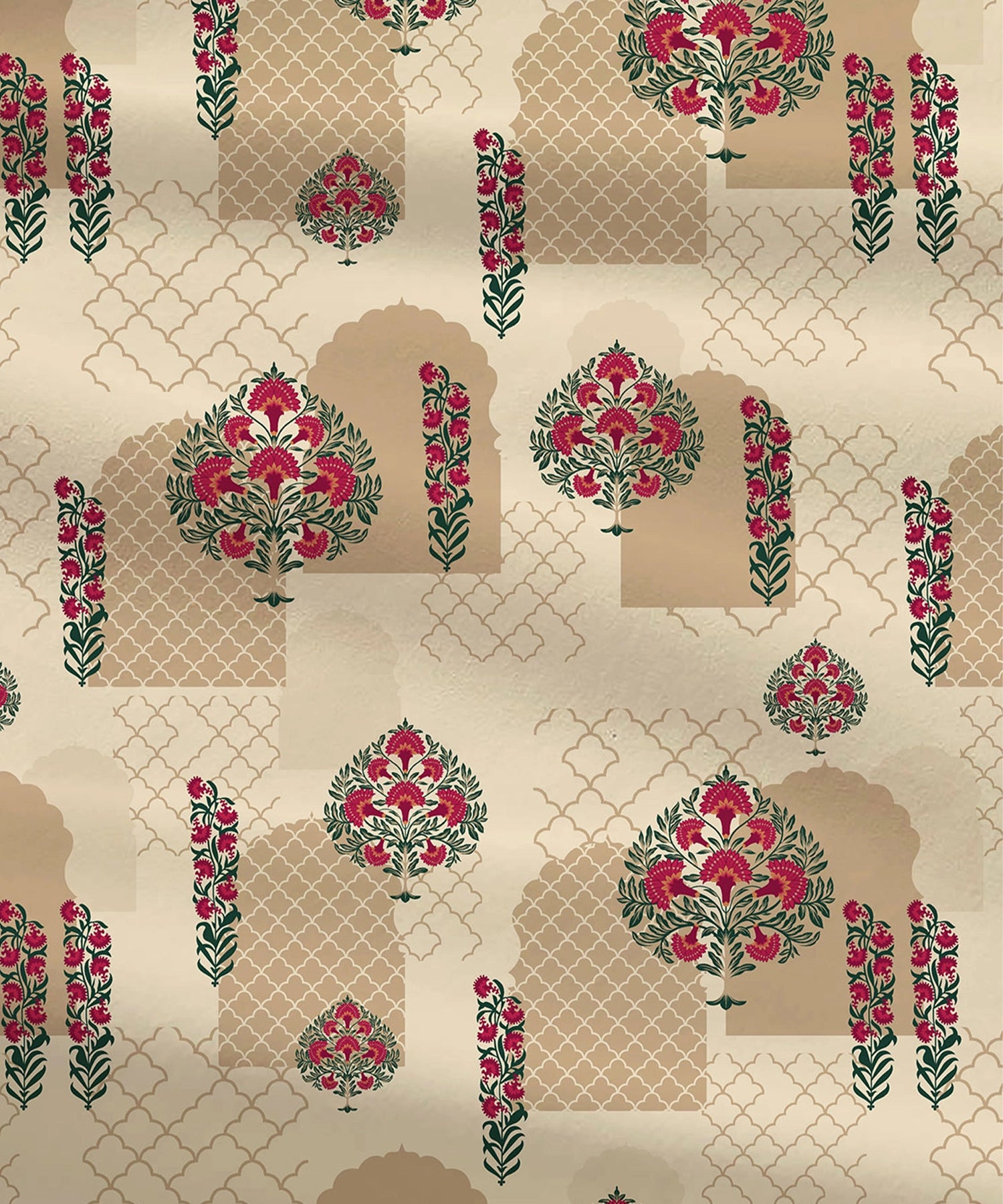 Celebration Queen Bedsheet Set, Ruhani Majenta | 144 TC Cotton| 2 Pillow Covers