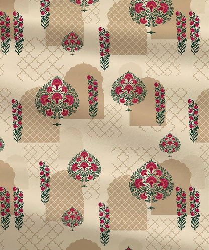Celebration Queen Bedsheet Set, Ruhani Majenta | 144 TC Cotton| 2 Pillow Covers