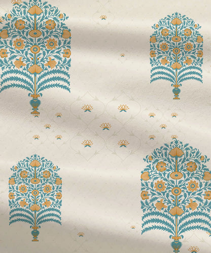 Celebration Queen Bedsheet Set, Saanjh Teal | 144 TC Cotton| 2 Pillow Covers