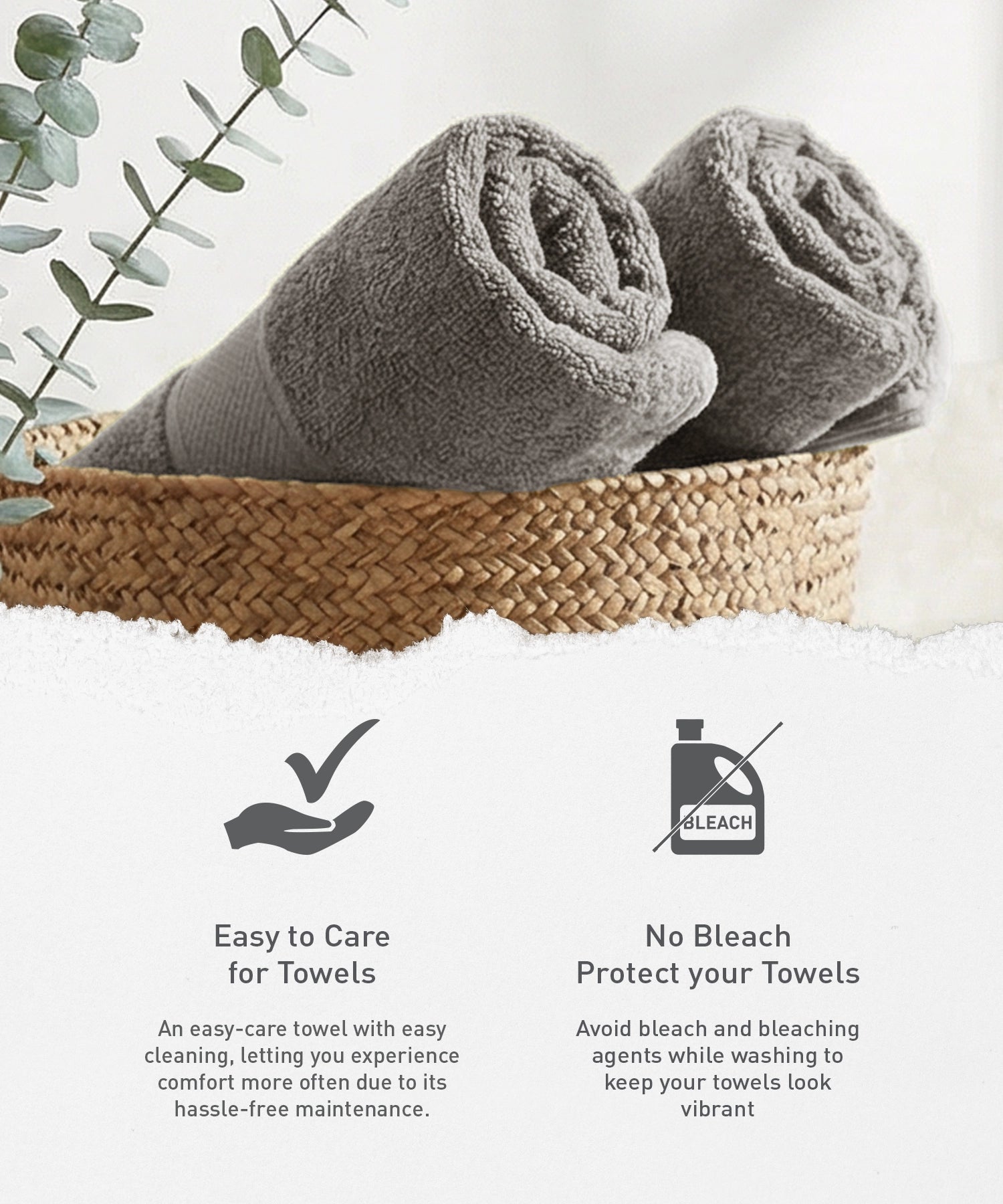 Urban Comfort Bath Towel, Charcoal| 450 GSM Cotton
