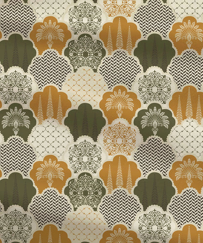 Celebration Queen Bedsheet Set, Mehfil Mustard | 144 TC Cotton| 2 Pillow Covers