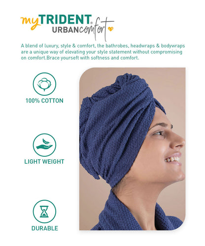 Urban Comfort Headwrap,100% Cotton, Light Weight, Durable Deep Cobalt