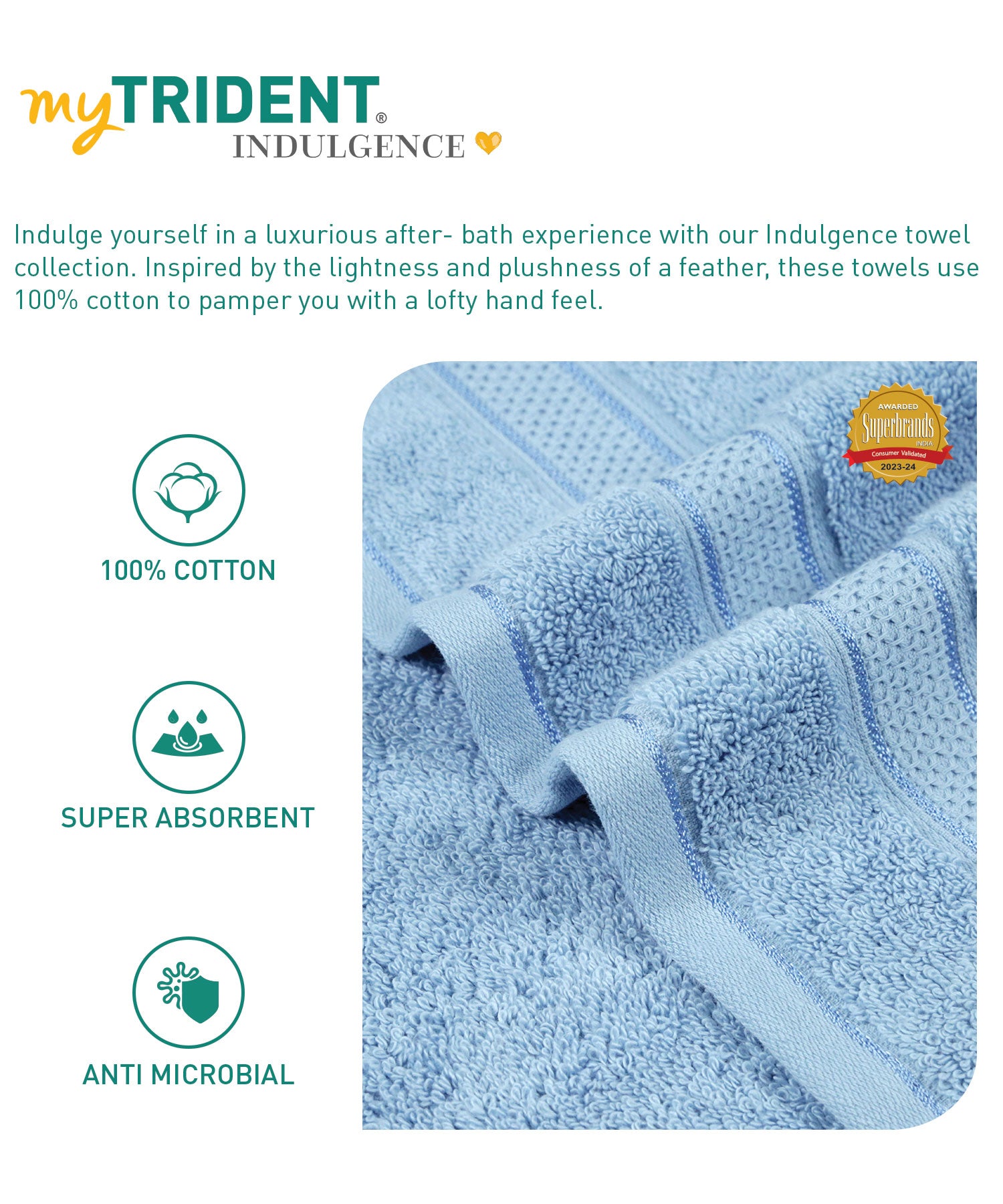Indulgence 2Pc Hand Towel, Bora Blue|600 GSM Cotton