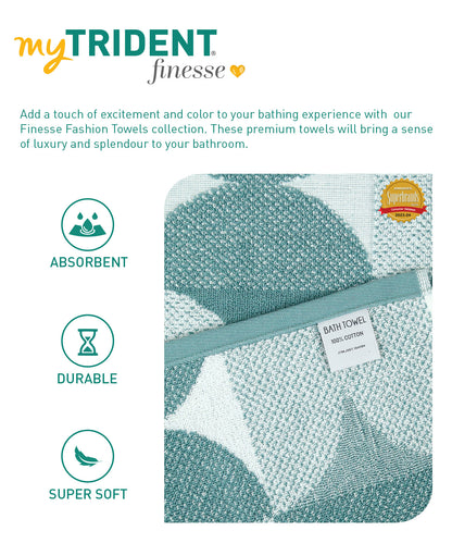 Finesse Fashion Bath Towel, 600 GSM, Cotton Rich, Mineral Blue