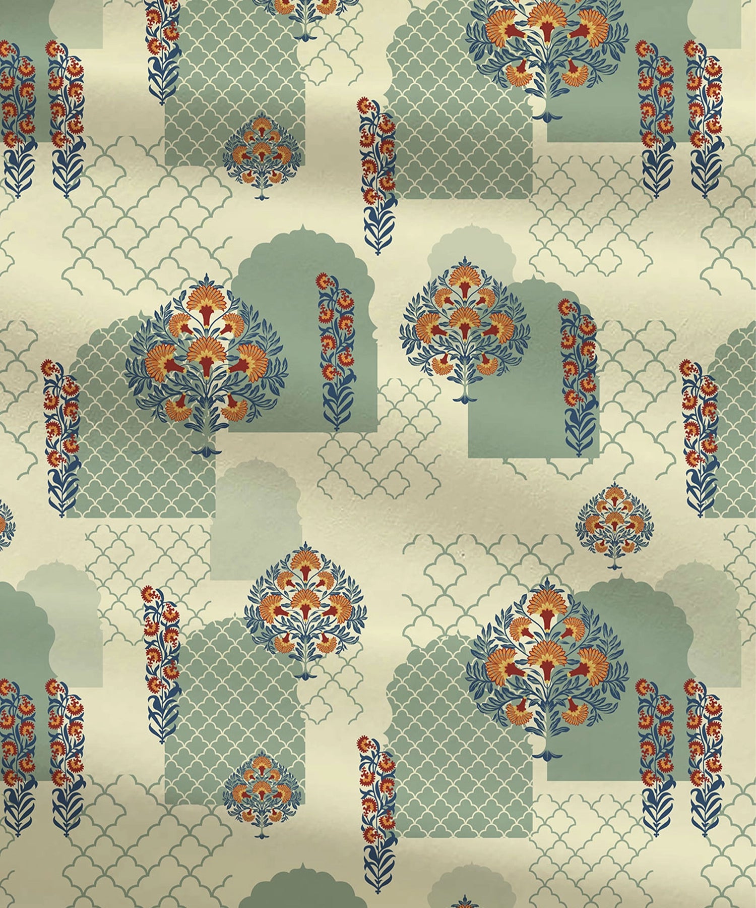 Celebration Queen Bedsheet Set, Ruhani Orange | 144 TC Cotton| 2 Pillow Covers