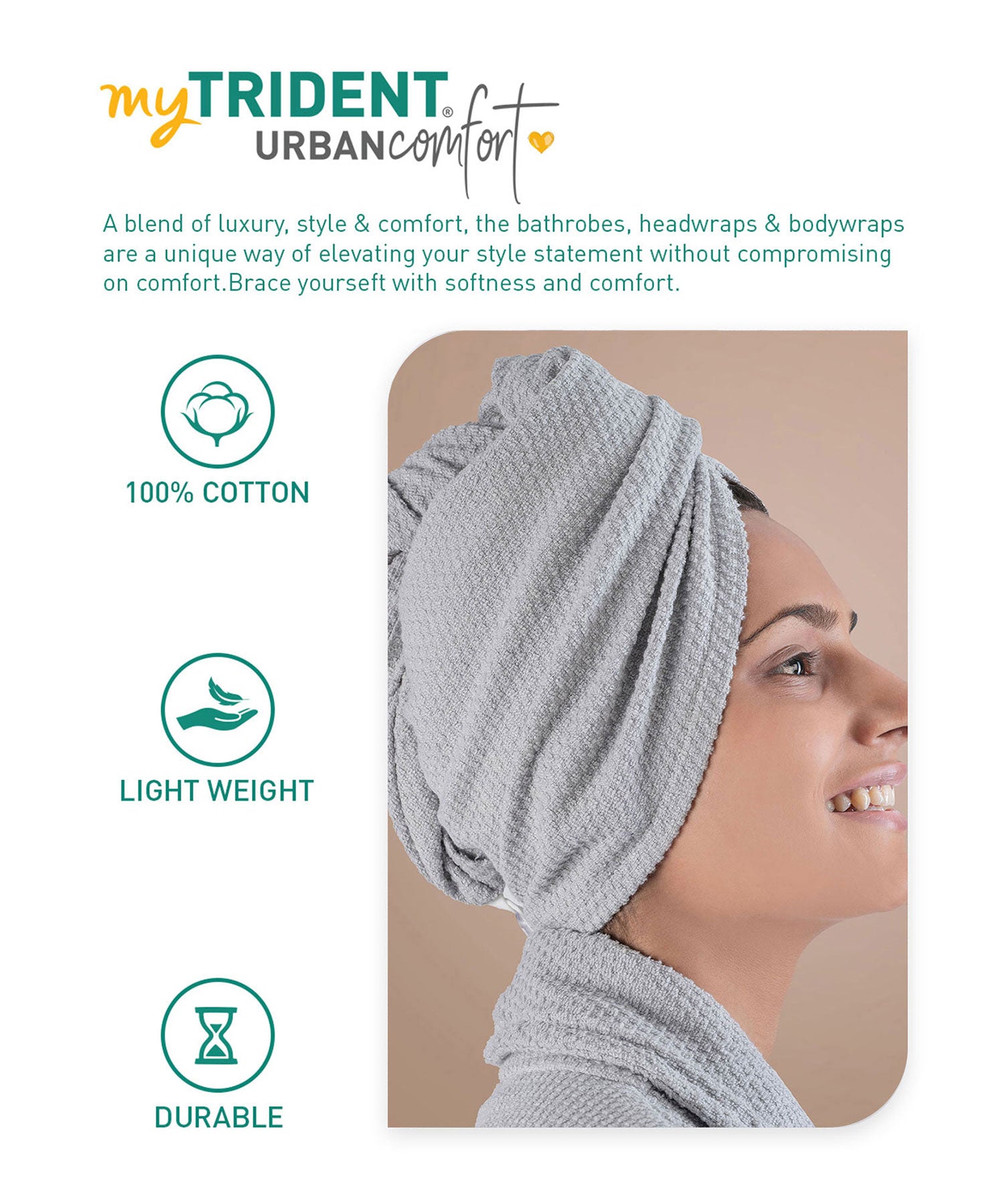 Urban Comfort Headwrap,100% Cotton, Light Weight, Durable Lunar Rock