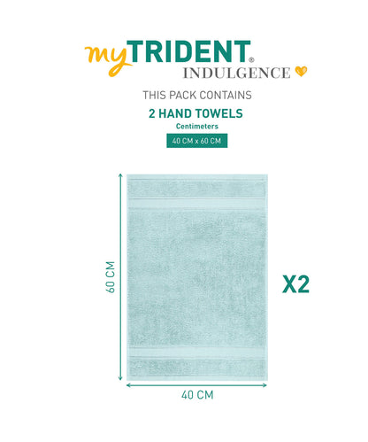 Indulgence 2Pc Hand Towel, Aqua Fresh|600 GSM Cotton