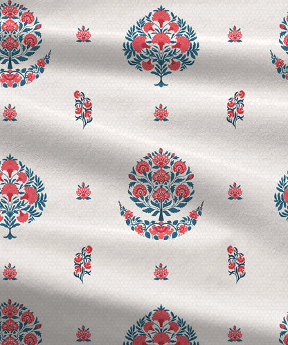 Home Essential Royal Bloom Queen Bedsheet Set, Lindon Blue| 144TC Cotton| 2 Pillow Covers