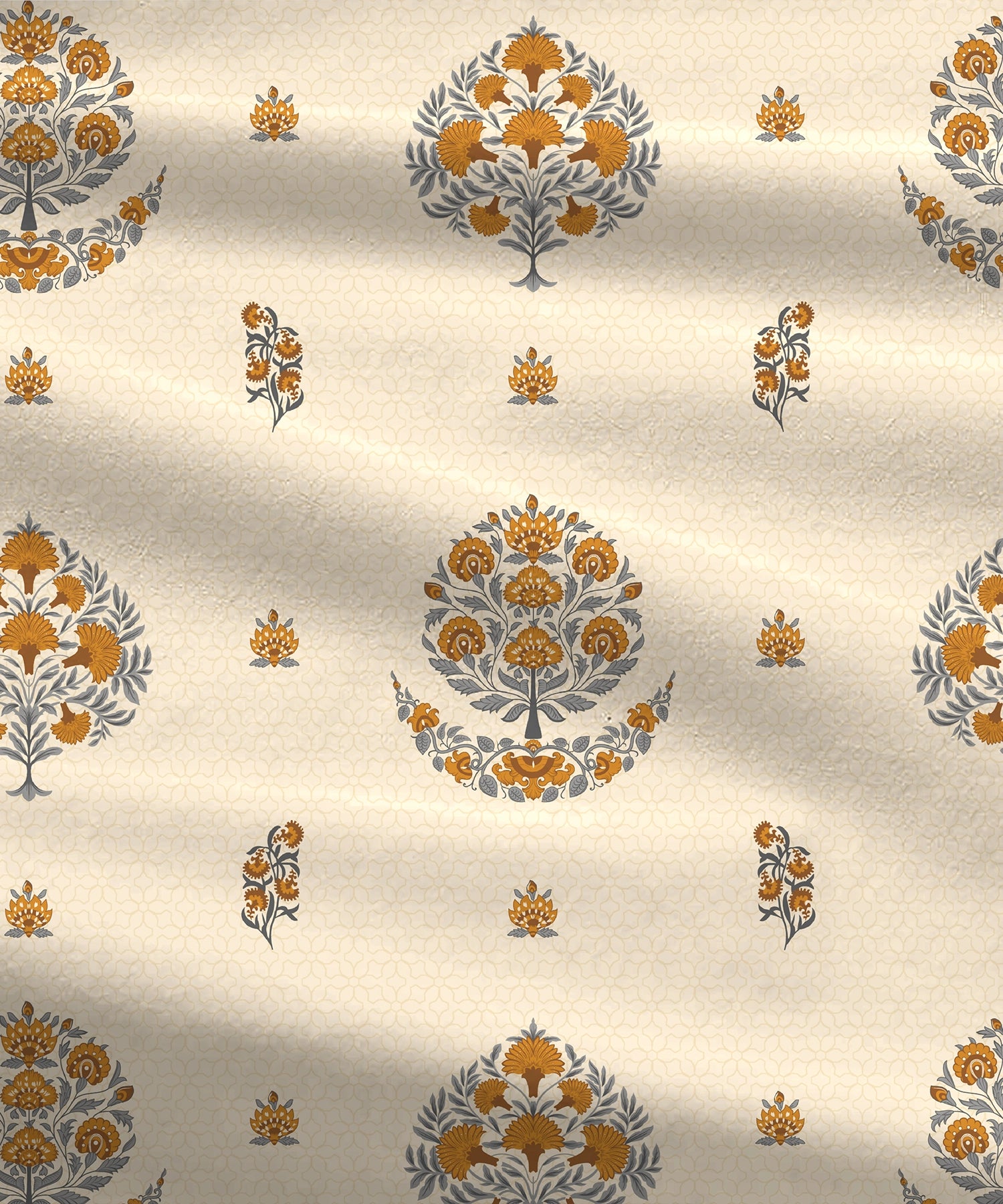 Home Essential Royal Bloom Queen Bedsheet Set, Lindon Grey| 144TC Cotton| 2 Pillow Covers