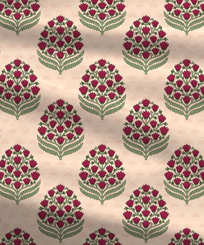 Home Essential Royal Bloom Queen Bedsheet Set, Dhalia Pink| 144TC Cotton| 2 Pillow Covers