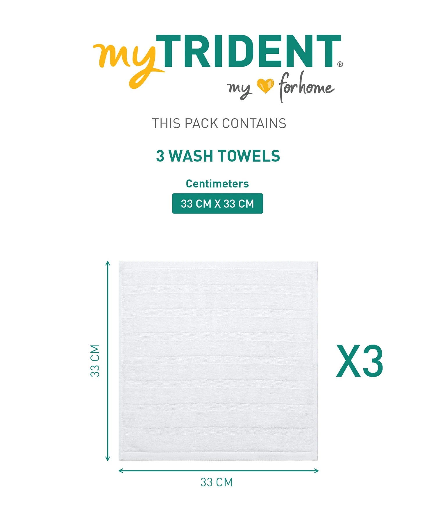 Quick Dry 3 Pc Wash Towel, White|400 GSM Cotton