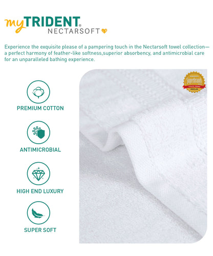 Nectarsoft 3 Pc Face Towel,625 Gsm , High End Luxury,Antimicrobial,Premium Cotton, Delica White