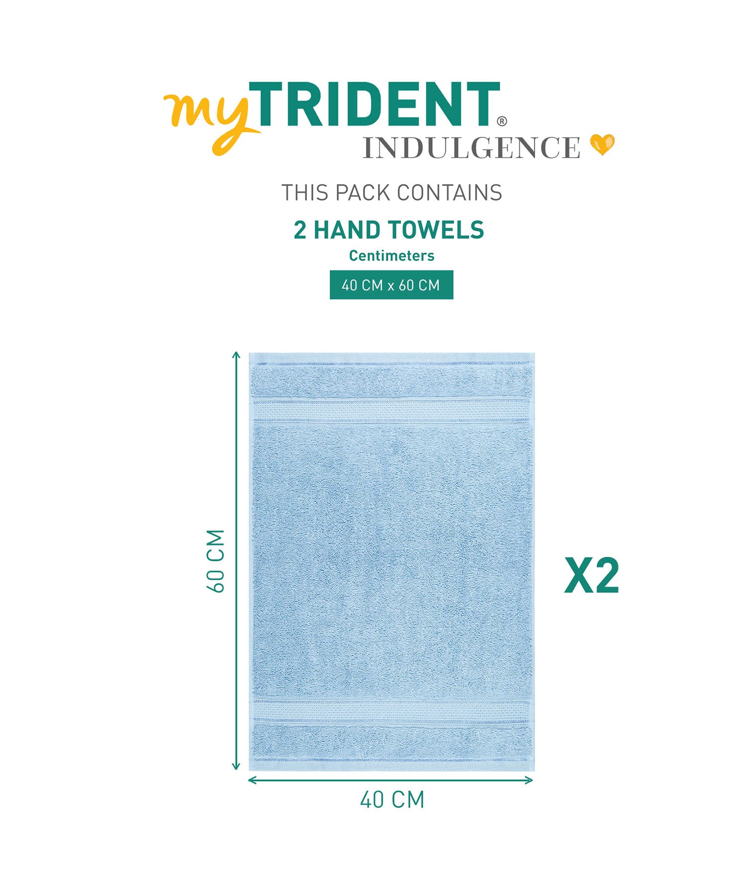 Indulgence 2Pc Hand Towel, Bora Blue|600 GSM Cotton