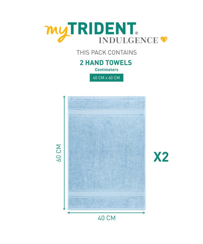 Indulgence 2Pc Hand Towel, Bora Blue|600 GSM Cotton