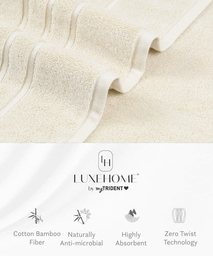 Luxe Home 2Pc Face Towel, Lamb's Wool| 600 GSM Cotton Bamboo