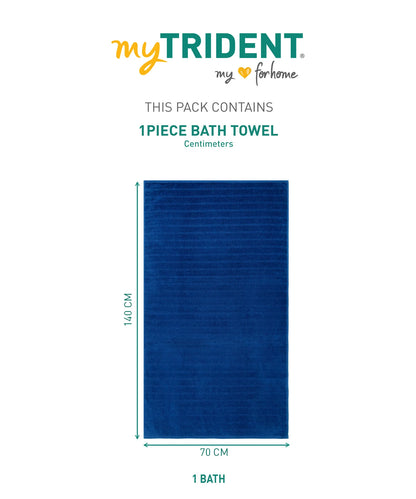 Quick Dry 1 Pc Bath Towel,Navy Blue|400 GSM Cotton